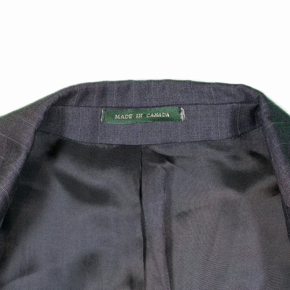 Ralph Lauren Blazer 100% Virgin Wool Pinstripe Made in Canada Size 44L - Picture 6 of 9